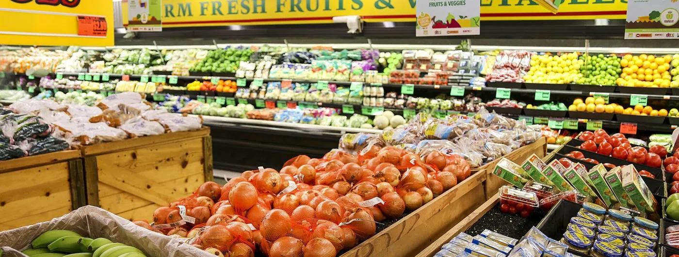 Fresh produce in a neighborhood grocery store